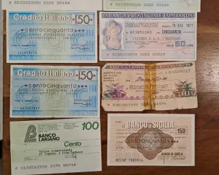 Collezione 14 assegni circolari anni 1976-1977