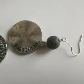 Orecchini pendenti a spirale argento e nero K@STIB