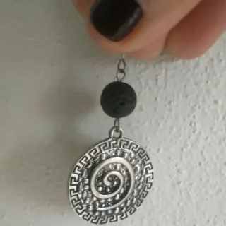 Orecchini pendenti a spirale argento e nero K@STIB