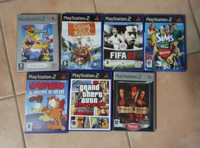 Lote 7 Cajas Videojuegos PS2 (Platinum)