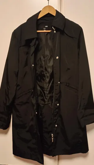 Chaqueta larga H&M negra mujer talla M