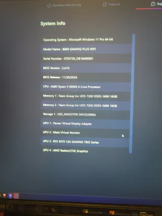 PC Gaming RTX 5070 OC DDR5 7200MHz Ryzen 5 9600x