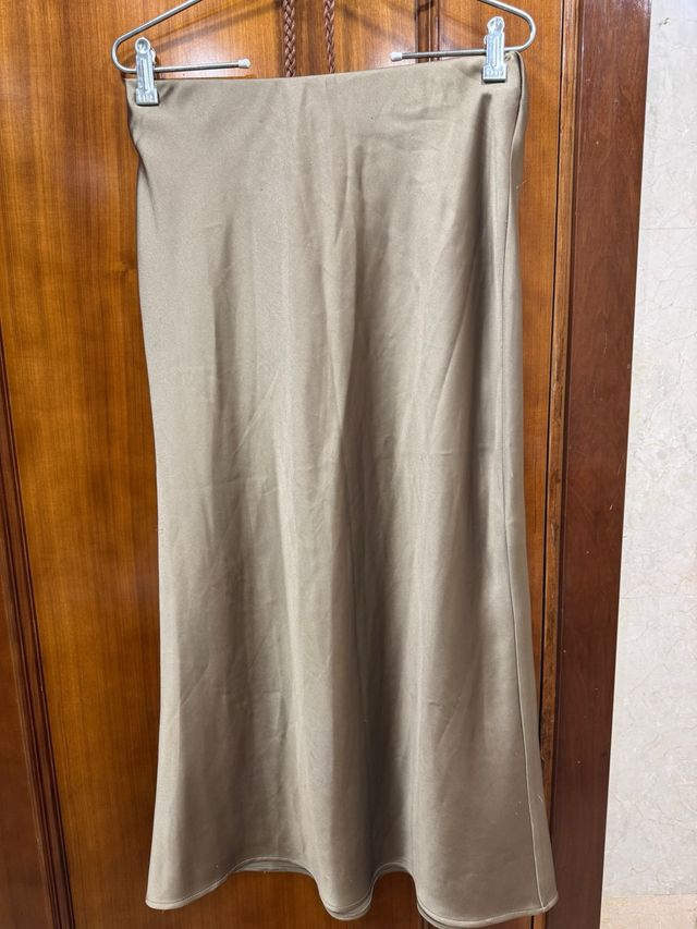 Falda Zara Beige Larga