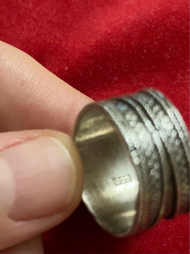 Anillo Plata Ancho Piedra color ámbar Talla 17,3mm