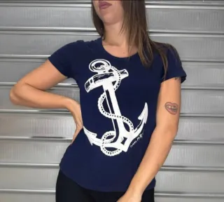 T-shirt Tommy Hilfiger donna blu con ancora