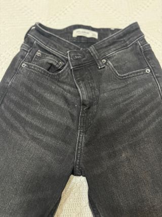 Pantalón vaquero ancho mujer negro