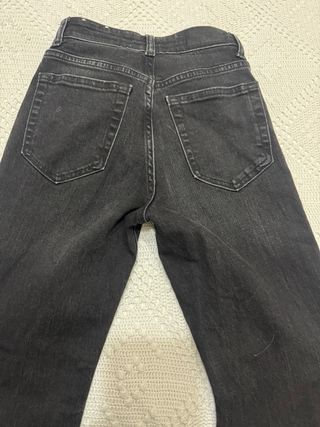 Pantalón vaquero ancho mujer negro