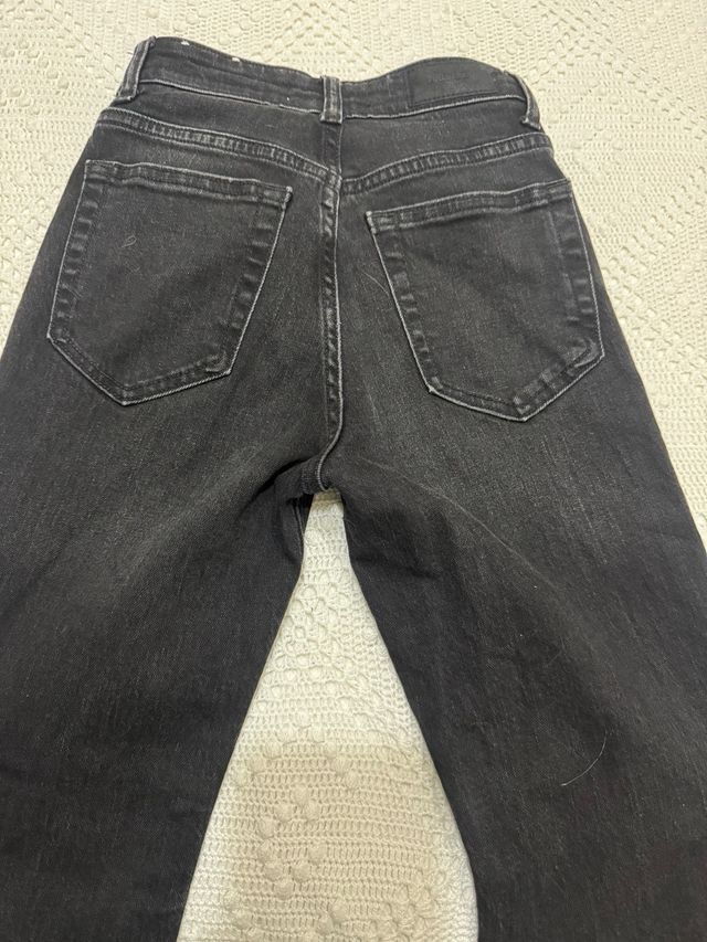 Pantalón vaquero ancho mujer negro