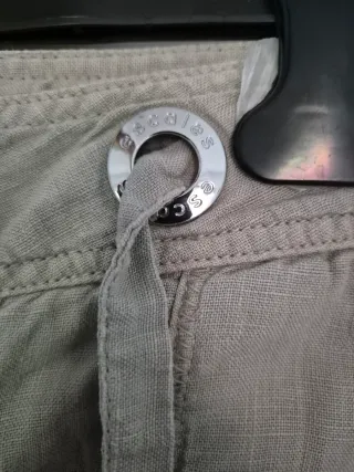 Pantalón corto lino mujer beige