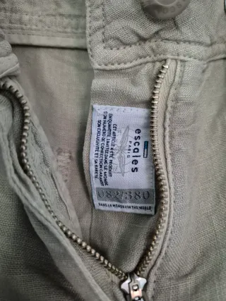 Pantalón corto lino mujer beige