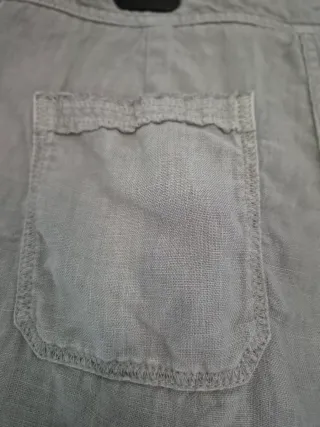 Pantalón corto lino mujer beige