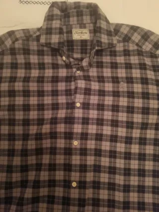 Camisa Scalpers cuadros gris y negro talla 41