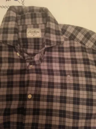Camisa Scalpers cuadros gris y negro talla 41