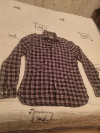 Camisa Scalpers cuadros gris y negro talla 41