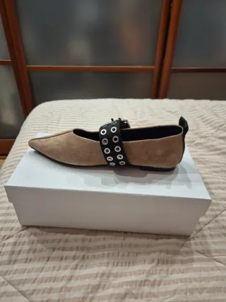 Bailarinas Bimba y Lola Beige y Negro