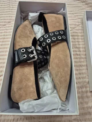 Bailarinas Bimba y Lola Beige y Negro