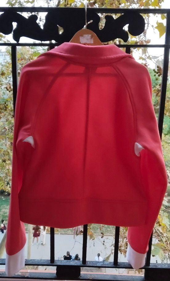 Sudadera Nike salmón y blanco con cremallera T: S