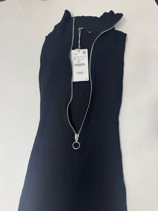 Mono Zara Negro Cremallera Talla S