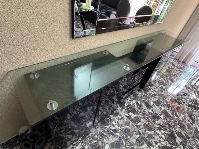 Aparador comedor salón negro cristal