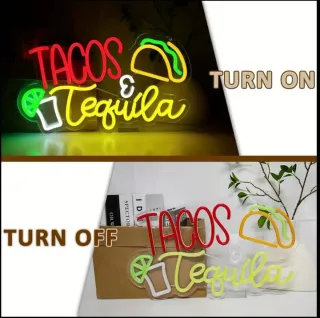 Lampada Neon LED "TACOS & TEQUILA"