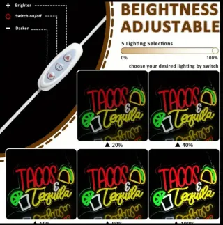 Lampada Neon LED "TACOS & TEQUILA"