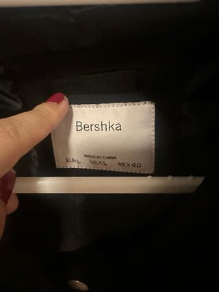 Chaqueta Bershka Ante Negra Hombre L