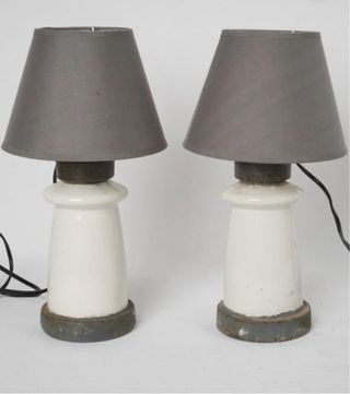 Antiche coppie di isolanti elettrici in porcellana