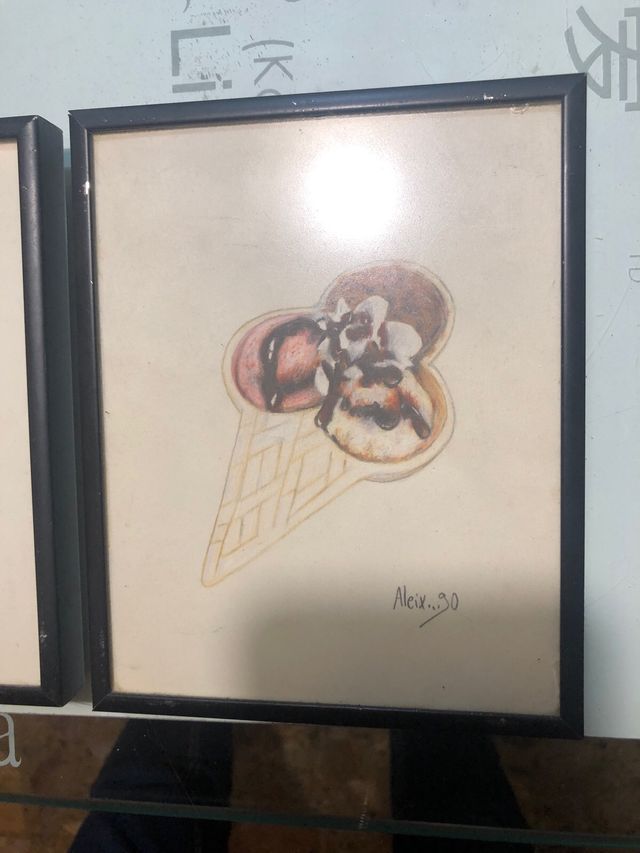 Pack 3 cuadros postres pintados a mano