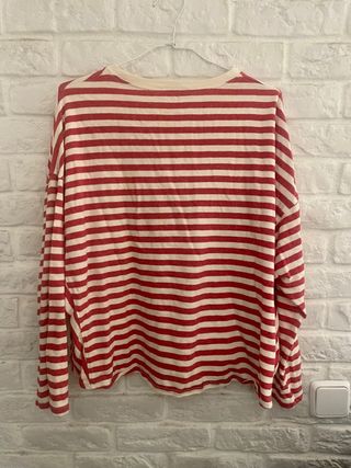 Sudadera - camiseta Zara Rayas Rojas