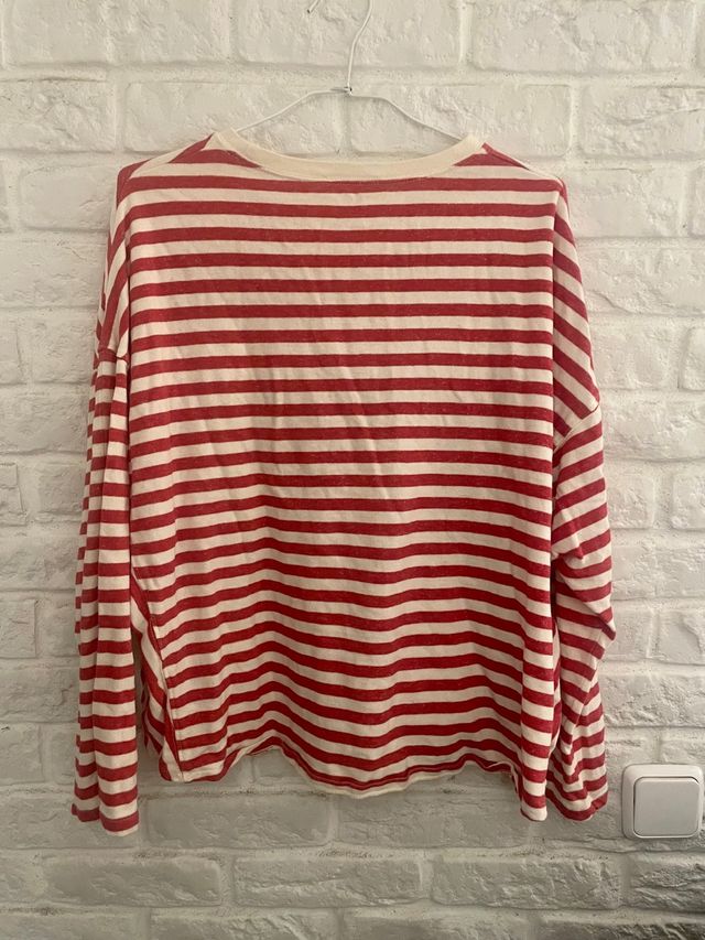 Sudadera - camiseta Zara Rayas Rojas