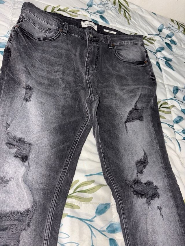 Tejano hombre Pull&Bear gris desgastado talla 46