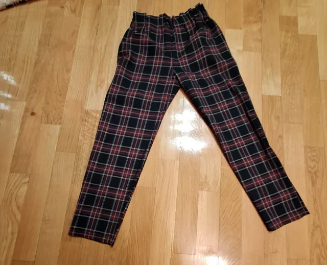 Pantalón largo de cuadros Zara