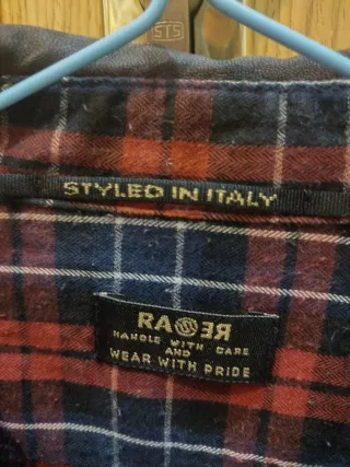 Camisa RARE cuadros y cuero Talla XL