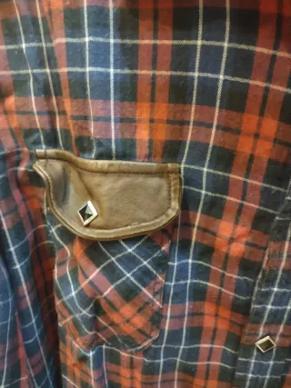 Camisa RARE cuadros y cuero Talla XL