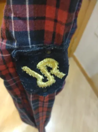 Camisa RARE cuadros y cuero Talla XL