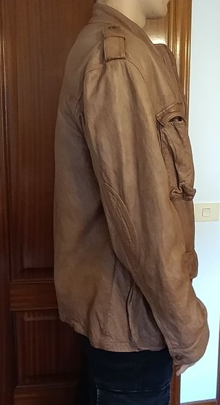 Cazadora Piel Hombre Marrón