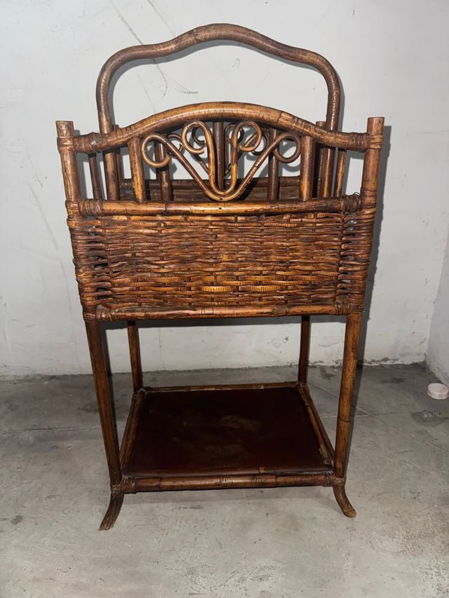 Tavolino/Portariviste Vintage in Bambù