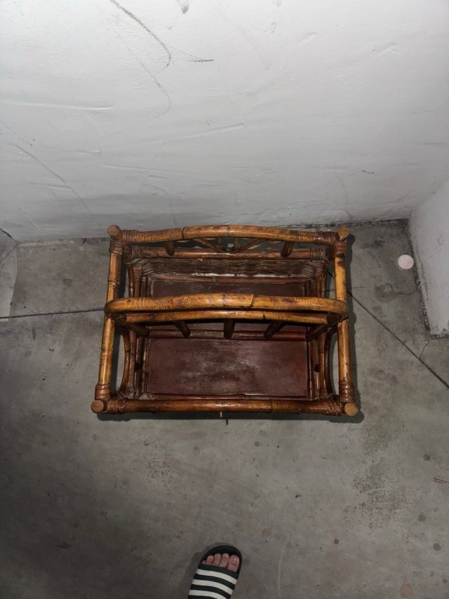 Tavolino/Portariviste Vintage in Bambù