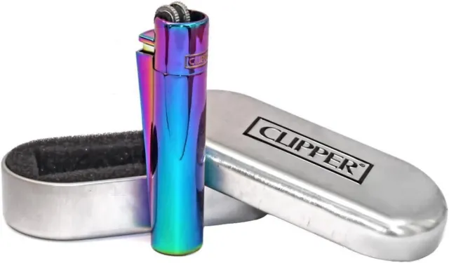 Encendedor Clipper Arcoíris con Estuche Metálico