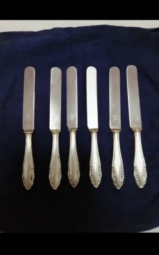 6 coltelli vintage in alpaca