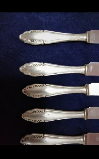 6 coltelli vintage in alpaca