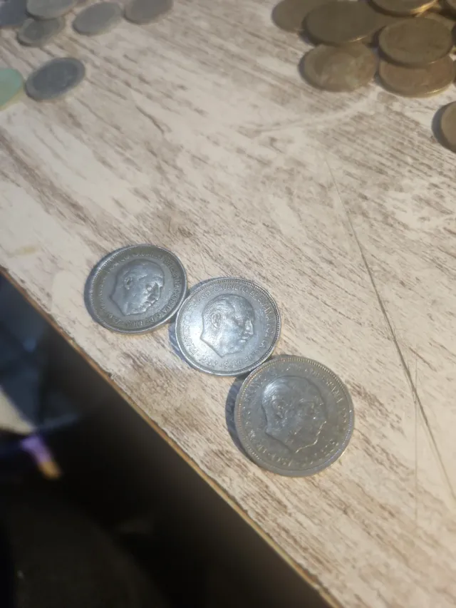 3 Monedas 5 Pesetas 1957