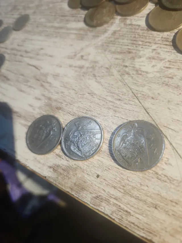 3 Monedas 5 Pesetas 1957