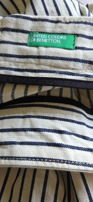 Falda de rayas beige y negro