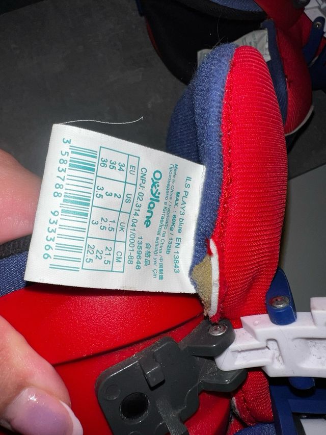 Patines Oxelo Rojos y Azules talla 34 35 36