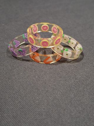 8 Anillos de resina frutas(se venden por separado)