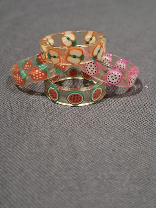 8 Anillos de resina frutas(se venden por separado)