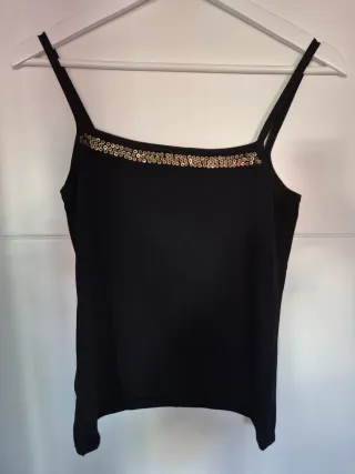 Conjunto Chaqueta y Top Mujer Negro Dorado