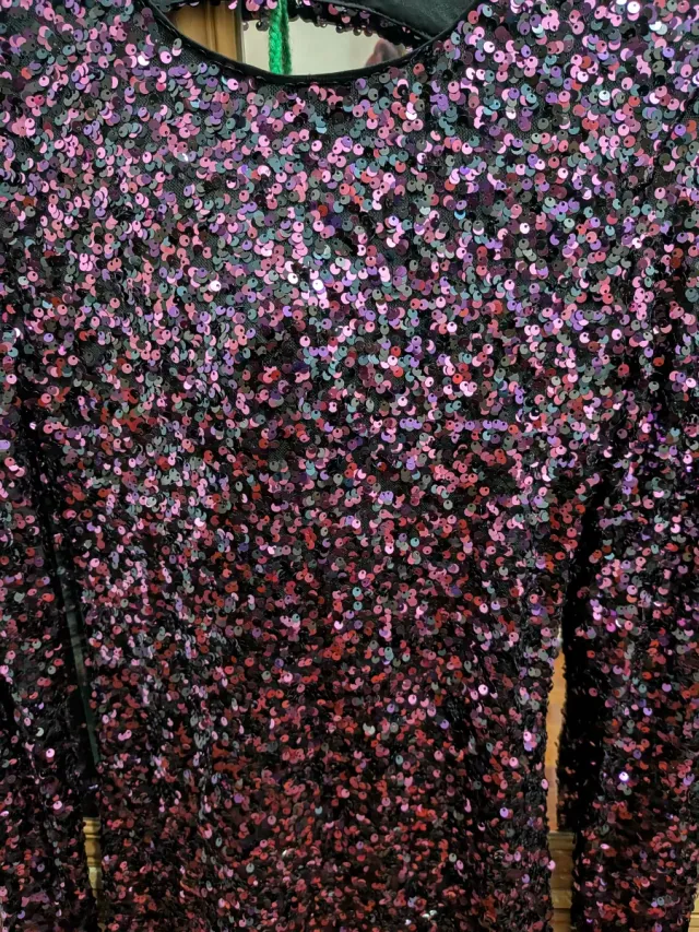 Vestido fiesta lentejuelas morado