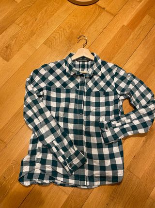 Camisa Black Diamond cuadros verde y blanco